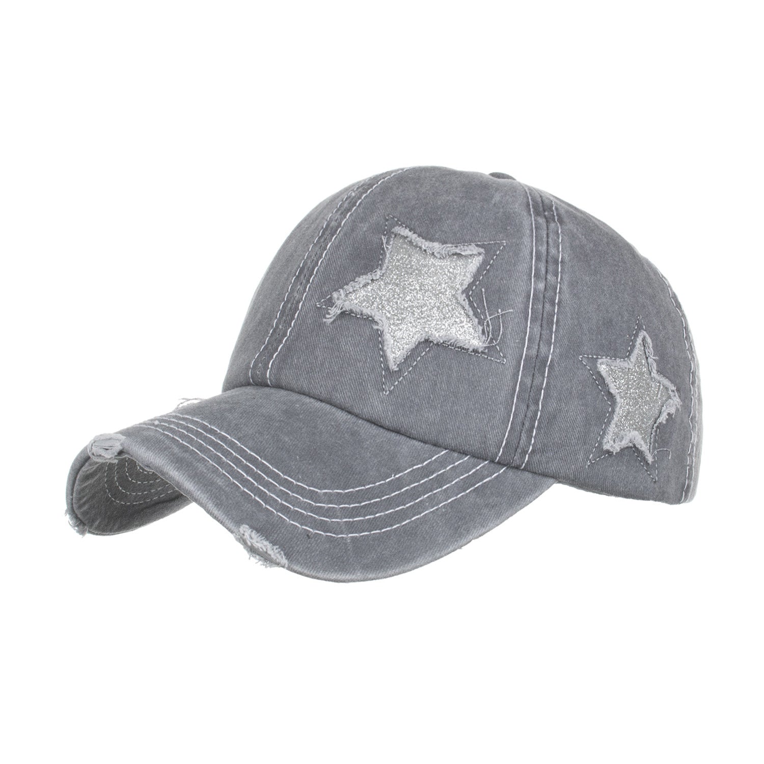 Wholesale Washed five-pointed star ponytail baseball cap